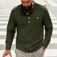 thumbnail image 4 of pstuiky camisas de manga larga para hombre, Camisa informal de sarga de color liso con cuello alto y bolsillos abotonados para hombre salir tops l, 4 of 7