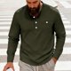 thumbnail image 4 of pstuiky camisa de manga larga para hombre, Camisa informal de sarga de color liso con cuello alto y bolsillos abotonados para hombre Tops casuales para hombres m, 4 of 7