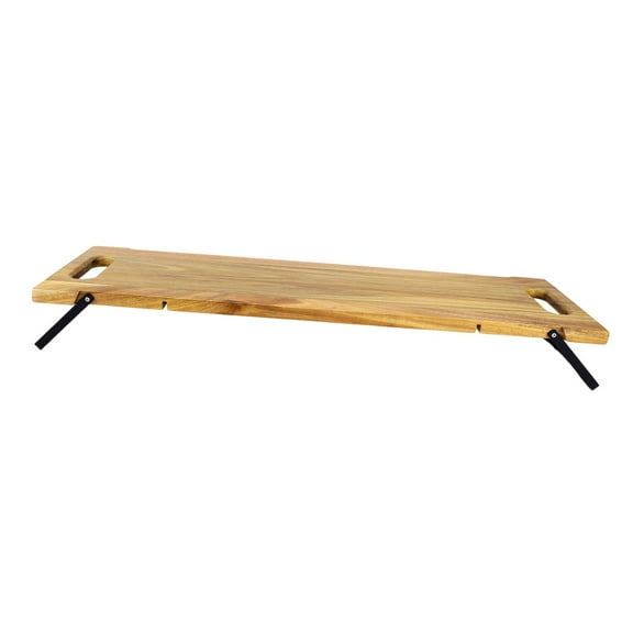 Long Charcuterie Server Wood Platter with Easy Carry Handles for Serving Meat Appetizers and Desserts