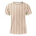 thumbnail image 4 of Rggeeun Men'S Tee Stylish Vertical Stripes Print Cotton Knit Crew Neck Short Sleeve Slim Fit For Summer Daily Wear Comfort Tops,Khaki,Xxxl, 4 of 4