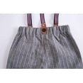 thumbnail image 3 of StylesILove Toddler Little Boy Classic Chino Pants with Suspenders (Grey Striped, 80/1-2 Years), 3 of 3