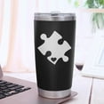 thumbnail image 2 of Stainless Steel Tumbler World Autism Awareness Day Heart Cut Puzzle Insulated Travel Mug with Straw 20oz, 2 of 6