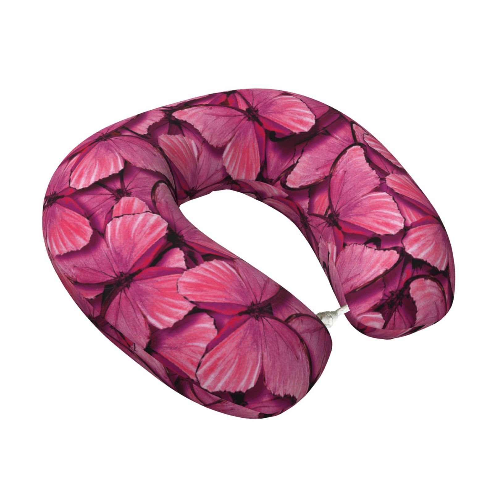 Xecao Butterfly Print Memory Foam Cervical Neck Pillow Versatile U-Shaped Pillows for Home,Office,Camping,Travelling,Soft Washable Cover
