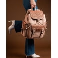 thumbnail image 3 of Wrangler Backpack Purse for Women Men Floral Tooled Designer Travel Bags, Carve-Tan, 3 of 8