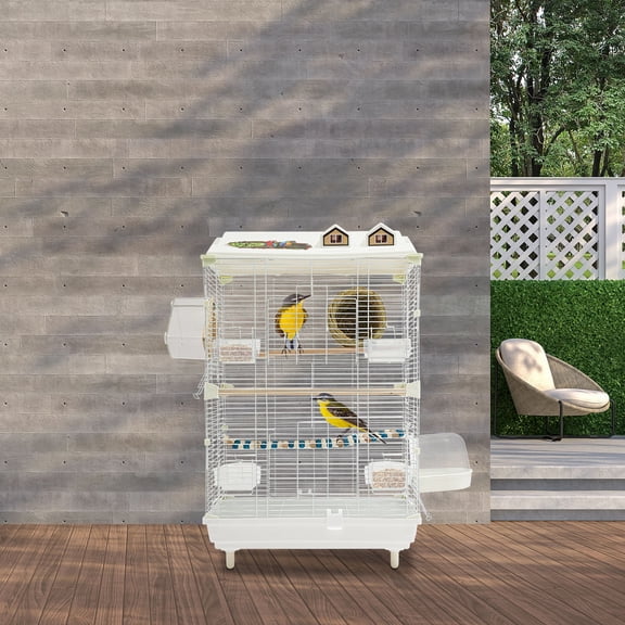 30.3 in Metal Aviary Bird Cage for Parakeet Macaw Parrot Budgies Lovebirds