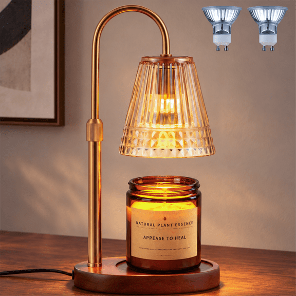 Candle Warmer Lamp with Timer Dimmable Wax Warmer Lamp for Jar Candles Height Adjustable Champagne Gold Home Decor Gift
