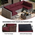 thumbnail image 5 of Geemuslly 14-Piece Outdoor Sectional, 6-Seat Waterproof Patio Cushions, Wine Red, 5 of 7