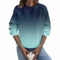 thumbnail image 2 of AGWOLF Womens Tie Dye Sweatshirt Gradient Crewneck Long Sleeve Shirts Comfy Oversized Pullover Trendy Fall Tops, 2 of 5