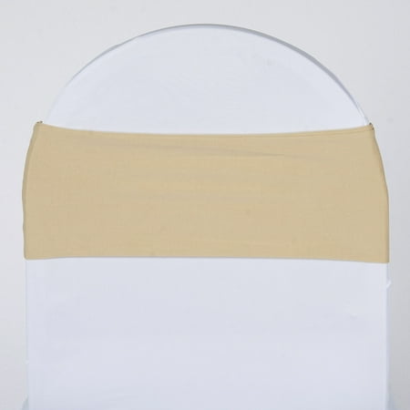 

BalsaCircle 5 Spandex Chair Sashes Wedding Decorations Champagne