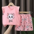 thumbnail image 2 of Girls Clothes T-Shirt Top + Shorts 2pcs Outfit Set Girl Spring Summer Clothing Size 3T 4T 5T 6T Little Girls School Clothing Set Kaprioy Girls Clothes, 2 of 4