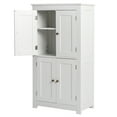 thumbnail image 4 of Ktaxon Bathroom Floor Storage Cabinet, Freestanding Cabinet with 4 Doors, Adjustable Shelves, White, 4 of 18