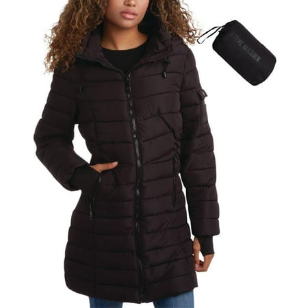 Steven Madden Women's Winter Coat - Packable Long Length Quilted Puffer Parka Jacket for Women, S-XL