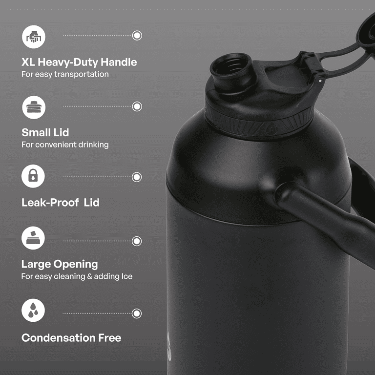 TAL Stainless Steel Ranger Water Bottle 80 fl oz, Black - Walmart.com