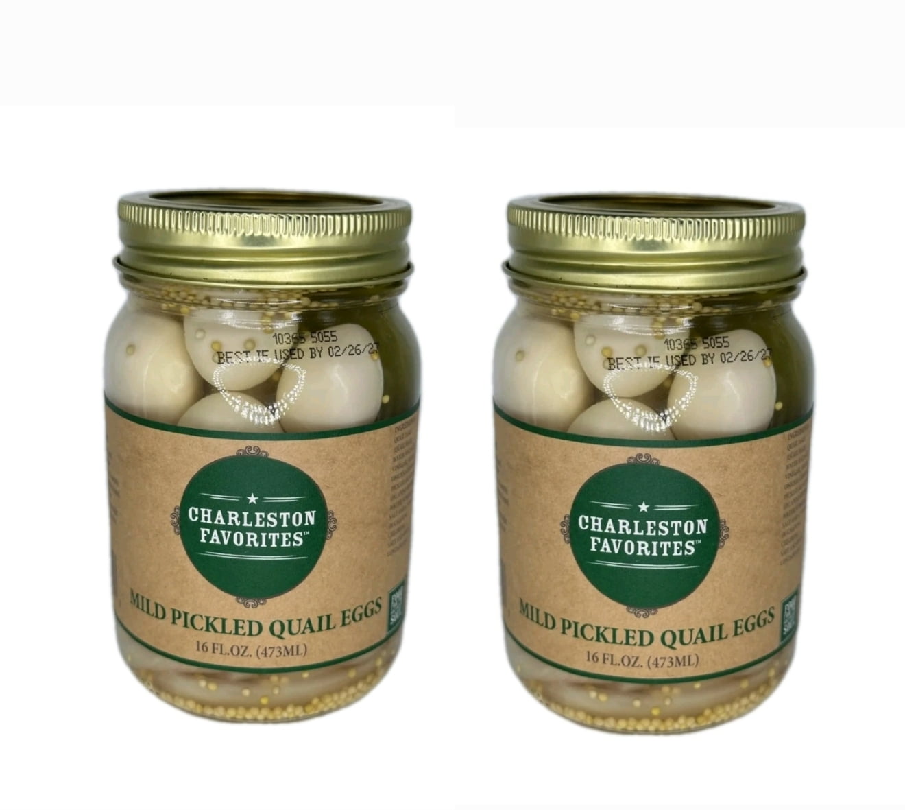 Charleston Favorites Mild Pickled Quail Eggs, 2 Pack