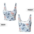 thumbnail image 5 of Lsque Cute Chameleons On Blue Printed Women'S Sports Bra, Compression, Moisture Wicking, High-Impact Sports Bra For Women,Supportive sports bra-Small, 5 of 9