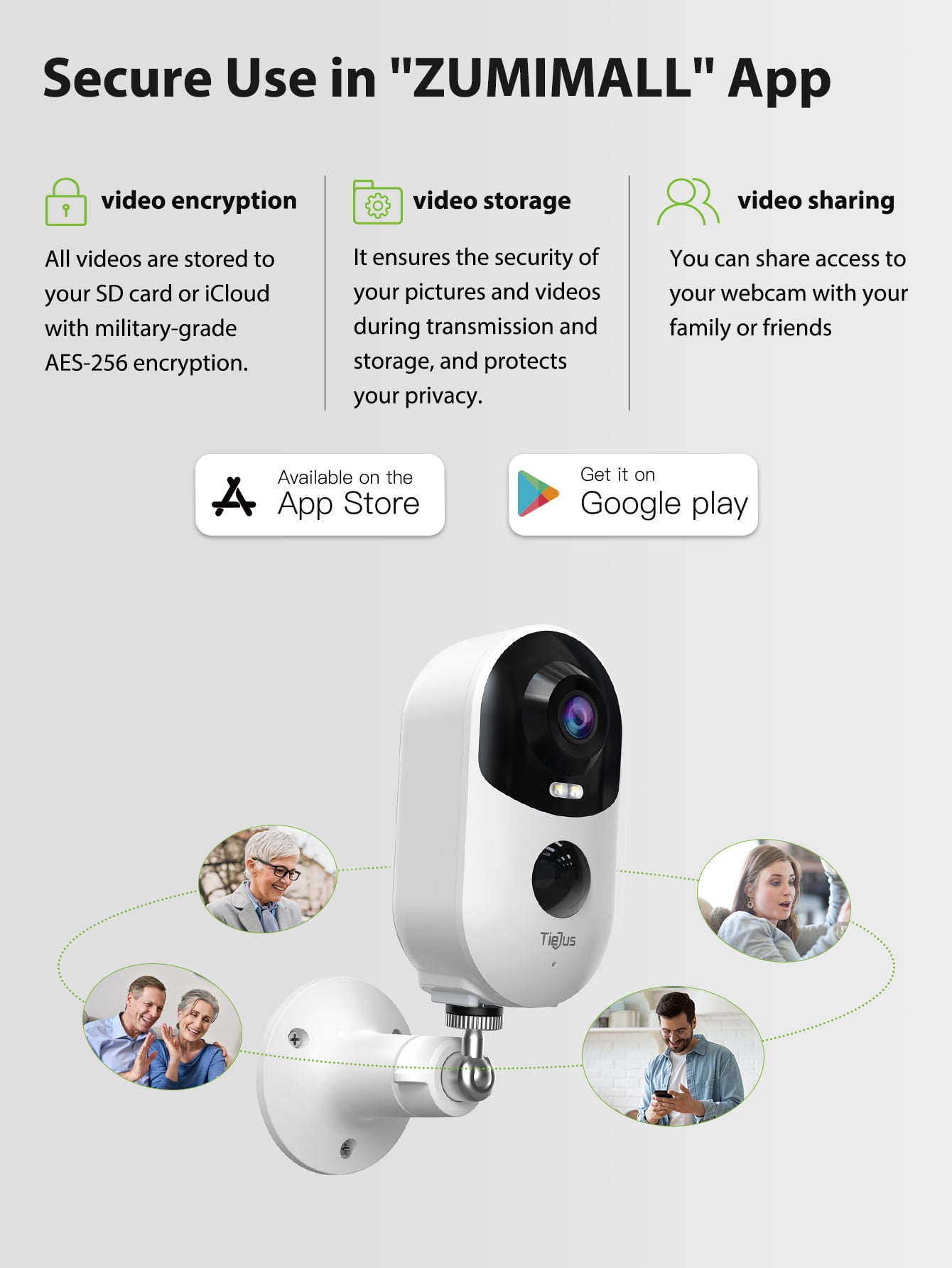 TIEJUS 2K Wireless Outdoor Security Camera ,Waterproof,,2.4GHz WiFi,Rechargeable Battery Powered Home Surveillance Camera with Color Night Vision