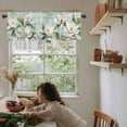 thumbnail image 5 of Botanical Flowers Valances for Windows Farmhouse Kitchen Curtains Valances Rod Pocket Valance Curtains for Kitchen Windows Country Magnolia Leaves Branches Window Valances for Bathroom 42"x18", 5 of 6