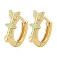 thumbnail image 4 of Mini aros circulares con flecha de Cupido, exquisitos chapados en oro de 18 k, color rosa | Código de modelo 4048 Rosa, 4 of 4