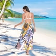thumbnail image 7 of FORMRS Womens Long Sarong Beach Wrap Semi-Sheer Bikini Skirt Bathing Swimsuit Cover Up, Purple Flowers, 7 of 7