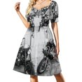 thumbnail image 4 of Vestido de boda de motociclista de manga corta, elegante y chic, para mujer, promoción de vestidos de invitada de boda , vestido de mujer, 4 of 8