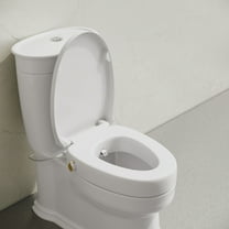 Ryse 3 in. Raised Elongated Soft Close ADA Compliant Toilet Seat with Bidet in Glossy White