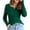 Army Green, variant on Women's Long Sleeve Button Down Shirt Knit Crew Neck Casual Basic Top