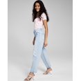 thumbnail image 4 of Now This Womens Cotton Crisscross Cropped Jeans Hanzo Light Wash 27, 4 of 6