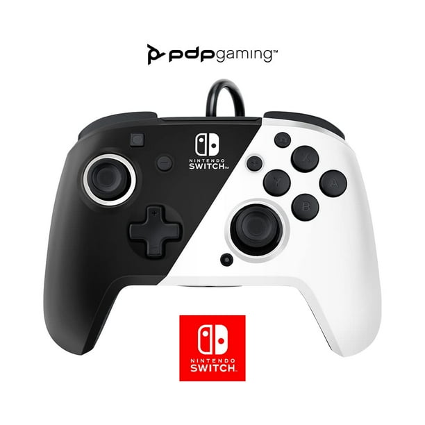 Control Alambrico Faceoff Deluxe PDP Blanco/Negro Nintendo Switch