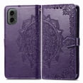 thumbnail image 7 of SaniMore for Motorola Moto G Wallet Case with Embossed Mandala PU Leather Flip Protection Wrist Strap Credit Card Holder Pocket Kickstand Shockproof Case for Motorola Moto G, Purple, 7 of 7