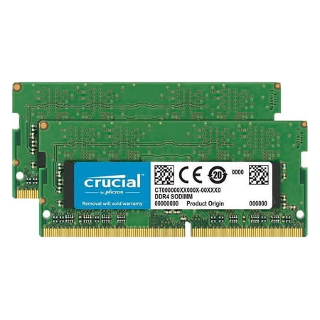 Crucial 32GB Kit (16GBx2) DDR4 2400 MT/s (PC4-19200) 260-Pin SODIMM Memory - CT2K16G4SFD824A