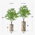 thumbnail image 2 of Artificial Tree in Modern Contemporary Planter, Fake Boxwood Silk Tree for Indoor and Outdoor Home Decoration - 70" Overall Tall (Plant Pot Plus Tree), 2 of 5