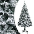 thumbnail image 5 of vidaXL Artificial Pre-lit Christmas Tree with Flocked Snow Xmas Tree Green, 5 of 24