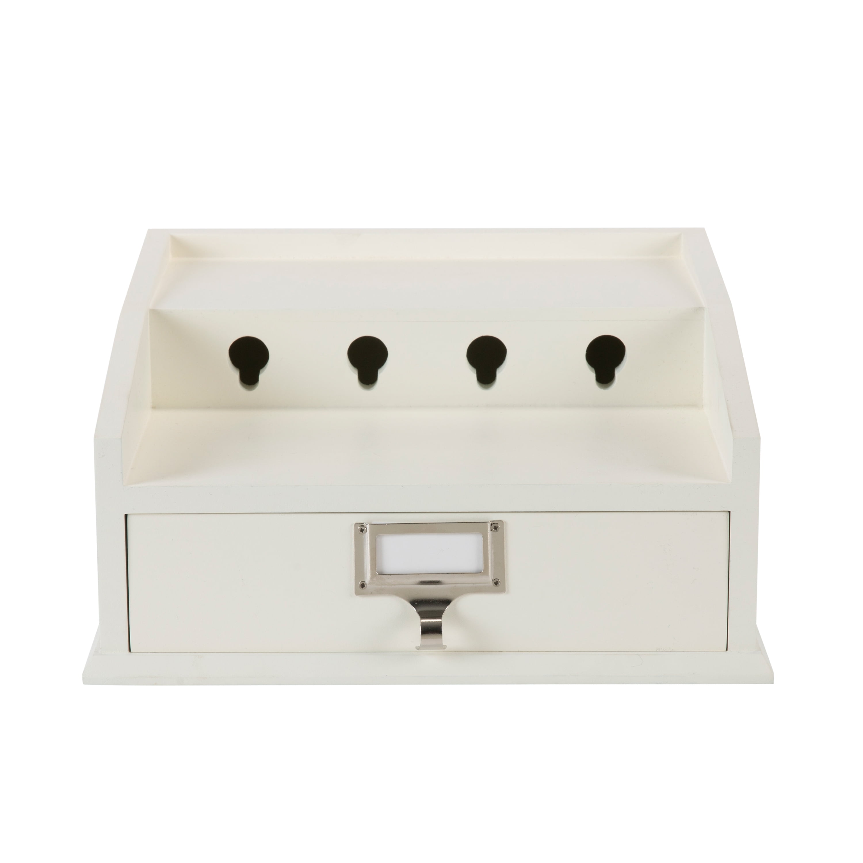 Photo 1 of *SEE last pictures for damage* 
Neu Home Electronics Charging Station Organizer with Drawer in White, 12 x 6 x 12 inches
