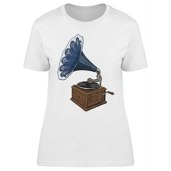 Retro Phonograph T-Shirt Women -Image by Shutterstock, Female x-Large