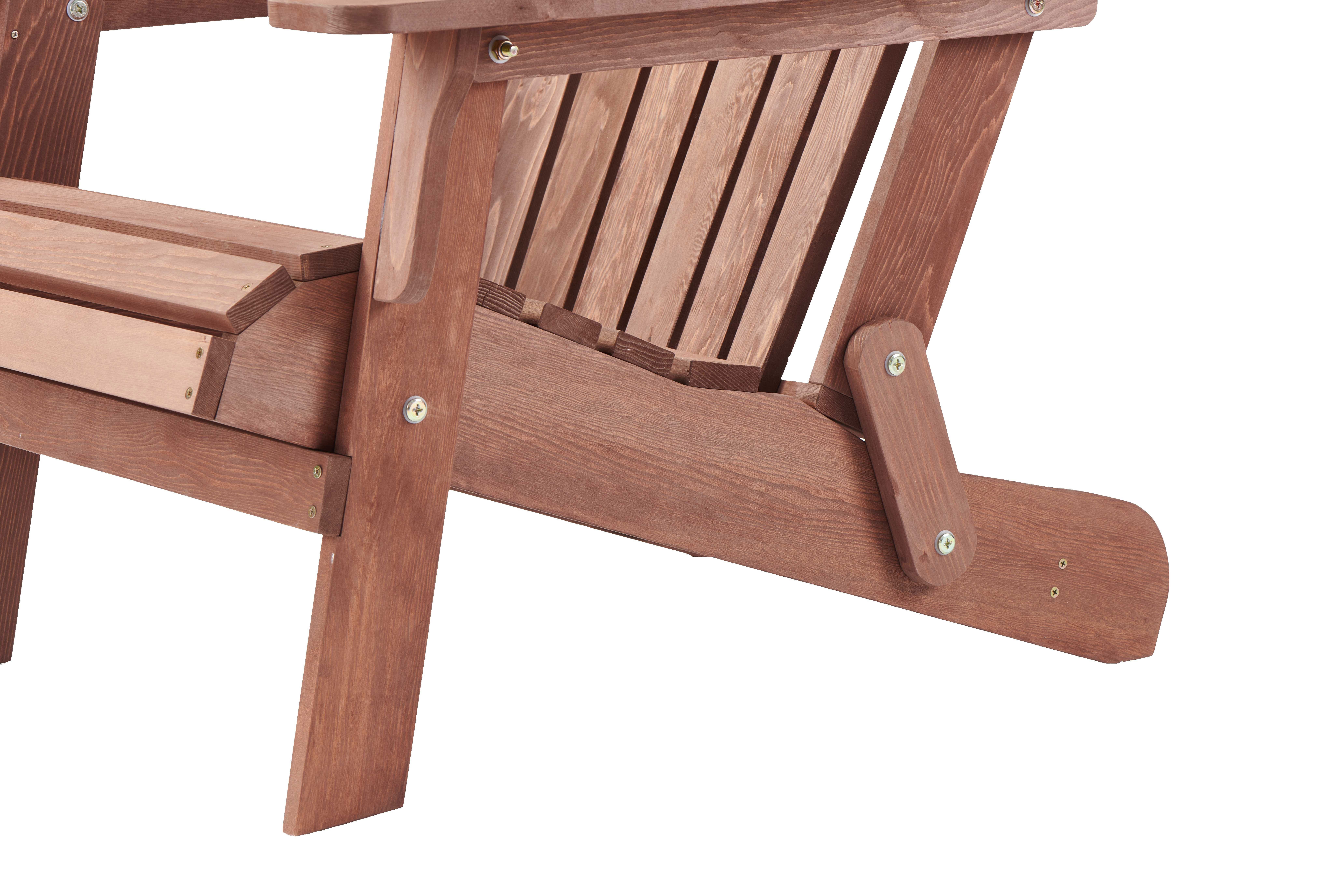 Resenkos Pre-Assembled Parts Solid Wood Outdoor Seats, Oversize Foldable Adirondack Chairs for Garden, Porch and Pool Deck, Coffee