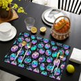 thumbnail image 3 of Colorful Halloween Pumpkins Pattern Summer Placemats Table Placemats Set Of 6-Linen Kitchen Washable Placemats Table Mats 11.8"x17.7" Non-Slip Heat Resistant, 3 of 5