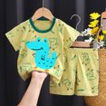 thumbnail image 2 of UAYOTSE Cute Summer Short Sleeve T‑shirt Tops Shorts Clothes Sets Toddler Baby Boy Outfits Fit 2t 3t Size 2-3 Years, 2 of 4