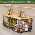 thumbnail image 3 of Wire Storage Basket For Kitchen Pantry Kitchen Counter Basket Stackable Wire Organizing Bin For Produce Vegetable - Countertop Potato Onion Veggie Basket Black, 3 of 6