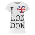 thumbnail image 1 of I Love London T-Shirt à Manches Courtes Blanc pour Femmes I Love London avec Texte (Très Grand), 1 of 3