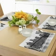 thumbnail image 4 of Ambesonne Urban Place Mats Set of 4, Brooklyn Bridge Sunset, Standard Size, Black and White, 4 of 6