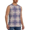 thumbnail image 2 of Balery Purple Floral Gingham Check Plaid Men's Sleeveless Muscle Shirts Workout Tank Top, Moisture Wicking, Odor Protection-Medium, 2 of 8