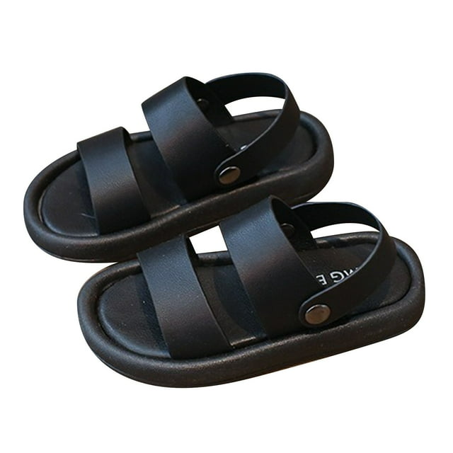 MIASHUI Kids Sandals Comfortable Lightweight Soft Sole Flat Bottom Shoes,Black,2.5-3 Years