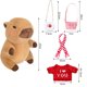 thumbnail image 5 of Set de peluche Kireidane Capybara con 7 prendas y accesorios, 5 of 7