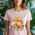 thumbnail image 5 of Tis The Season Graphic Tee | Pumpkin Latte Football Shirt | Unisex Casual T-Shirt, Azalea, Size L, 5 of 6