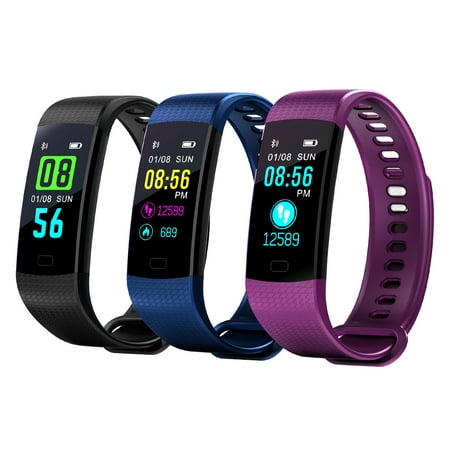 IMAGE Color Screen Bluetooth Fitness Tracker Heart Rate Monitor Sleep Step Counter Smart Wristband for Women Men &