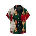 thumbnail image 2 of Awdenio Mens Shirts Christmas Hawaiian Shirt for Men Short Sleeve Button Down Plaid Santa Vacation Dress Shirts,Size 4XL, 2 of 5