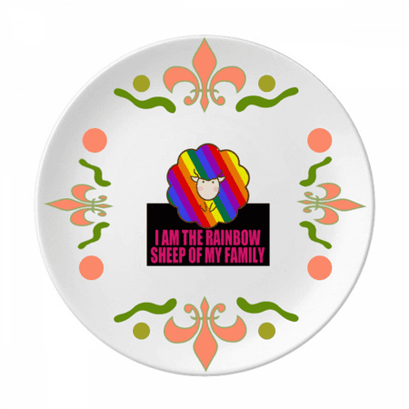 

I Am The Rainbow Sheep Of My Faly Flower Ceramics Plate Tableware Dinner Dish