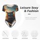 thumbnail image 4 of Balery Cool Cat Driving Sunset Body de cuello redondo de manga corta para mujer Tops de manga corta Tops básicos-Large, 4 of 7