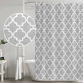 thumbnail image 5 of Light Gray Small Stall Shower Curtain, Waterproof Shower Curtains for Bathroom, Minimalist Boho Abstract Ethnic Motifs Washable Fabric Cloth Bath Curtain for Bathtub with Hooks 36x72 Inches, 5 of 6