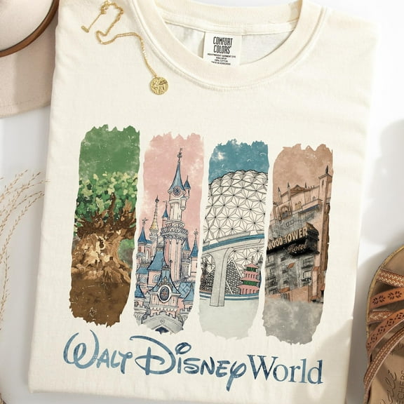 Retro Walt Disney World Shirt, Magic Kingdom Epcot Hollywood Studios Animal Kingdom Shirt, Family Matching Disneyworld Tee,S-5XL Shirt